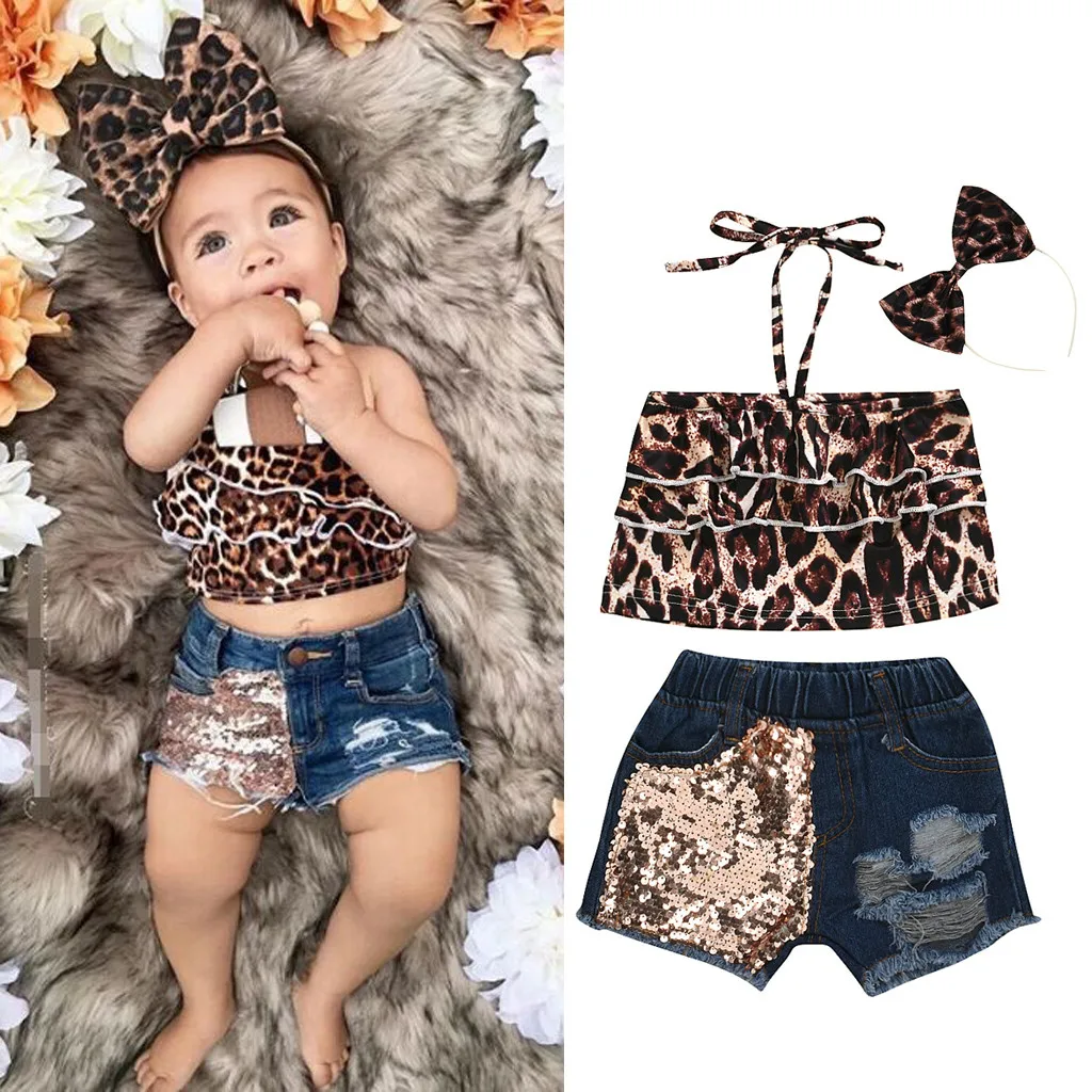 Весенняя детская одежда Леопардовый жилет без рукавов повязка на голову для