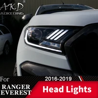 head lamp for car ford ranger 2016 2019 thunder everest headlight fog light day run light drl h7 led bi xenon bulb car accessory