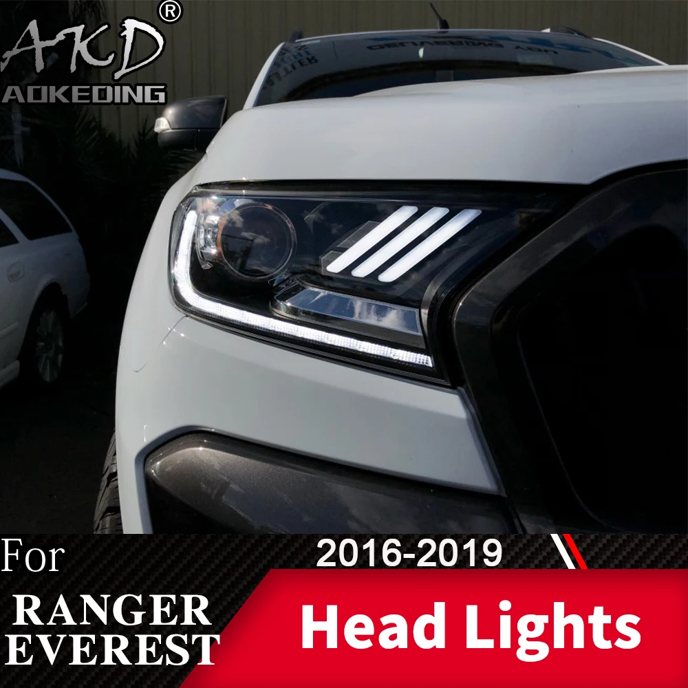 Передняя фара для автомобиля Ford Ranger 2016 2019 Thunder Everest противотуманные фары дневные