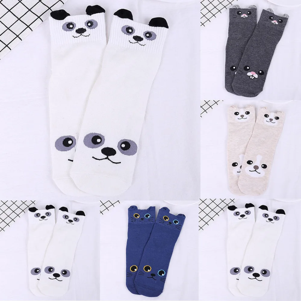 Новые милые забавные женские носки мягкие дышащие хлопковые с рисунком кота