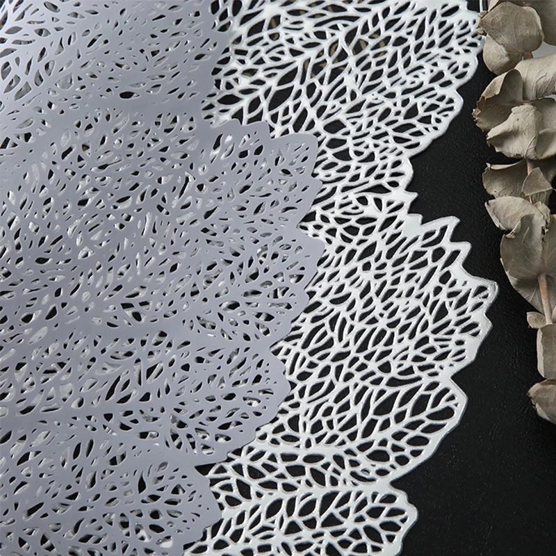 Полые Коврики для обеденного стола с листьями ПВХ декоративные коврики еды не