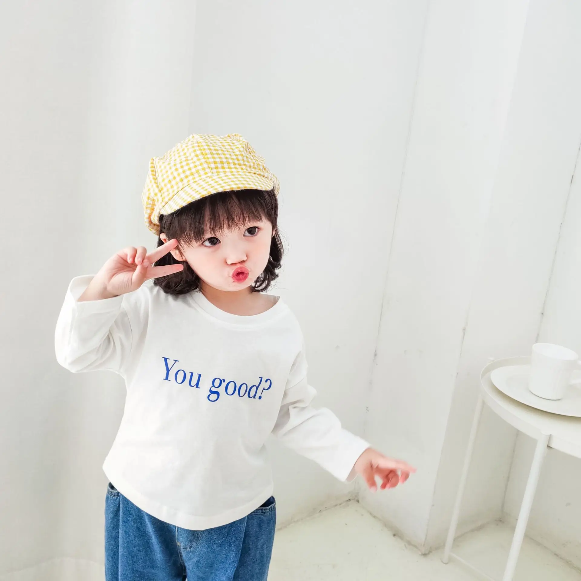 

Children's clothing 2020 spring and summer new products girls printed letters long-sleeved T-shirt Korean casual top