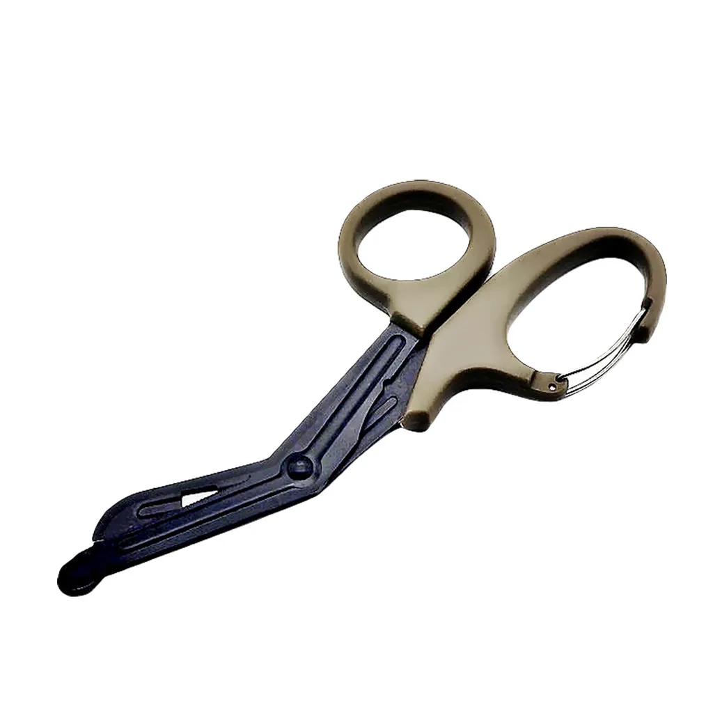 Survival medical Rescue Scissor trauma gauze emergency First Aid Shear with Fine Teeth Carabiner utility camping Outdoor Tool#p4 | Спорт и