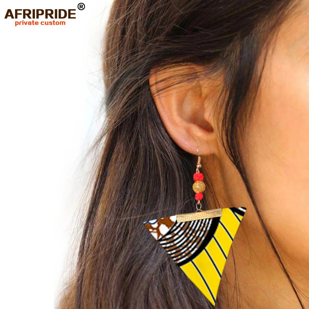 Женские модные серьги из бисера и ткани Анкары африканские гвоздики с цветочным