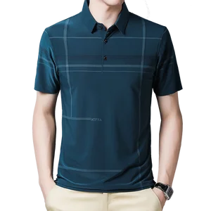 Мужская футболка с отложным воротником BROWON, летняя тонкая дышащая Повседневная футболка с коротким рукавом, 2021