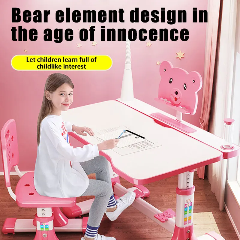 Study Desk Children Simple Primary School Pupils Writing and Chair Set Home Boy Girl Household Homework |