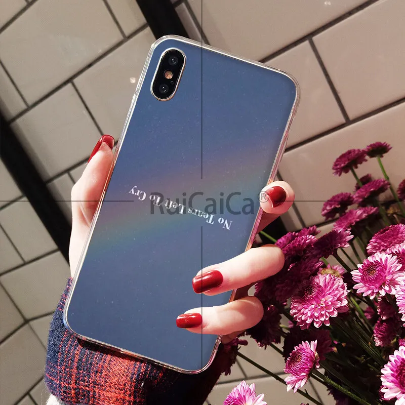 Ruicaica чехол для телефона с надписью No Tears Left To Cry ariana grande iPhone 8 7 6 6S Plus 5 5S SE XR X XS MAX |