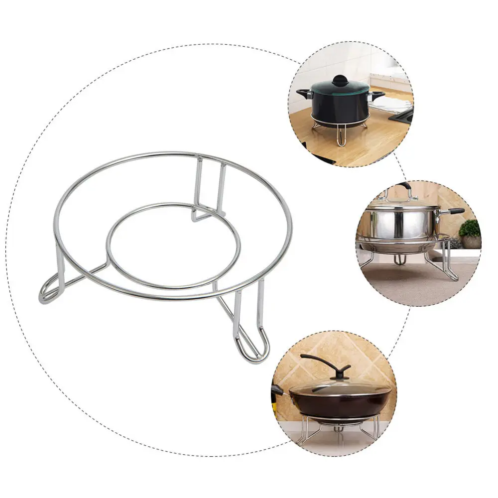 

1pc Heat Insulated Pot Storage Rack Stainless Steel Steam Stand Kitchen Gadget