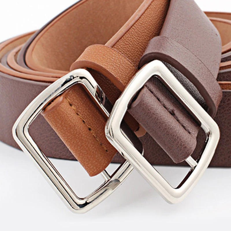 Ремень женский Повседневный без иглы широкий однотонный пояс с квадратной