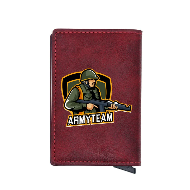 

Classic Army Team Multifunction Digital Printing Leather Mini Card Holder Wallet High Quality Men Women Small Money Bag Gift