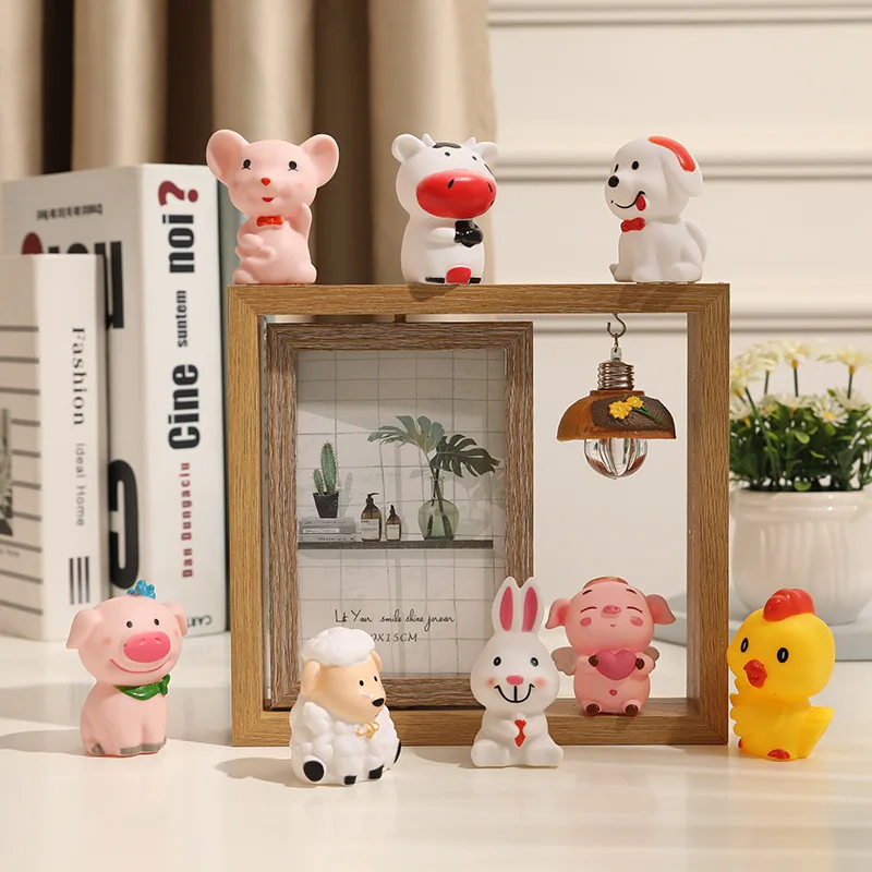 

6-inch double-sided rotating photo frame creative set-up table zodiac cartoon living room desktop decoration