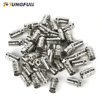 50pcs of rg6 type f male coax crimp on connector rfvideo signal plugs brass materials weatherproof connector terminals