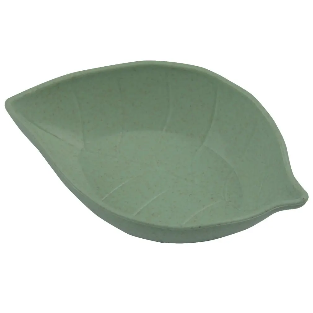 

Mini Seasoning Sauce Dishes Multipurpose Eco-Friendly Wheat Straw Leaf Shape Dipping Dish Saucer for Vinegar/Salad