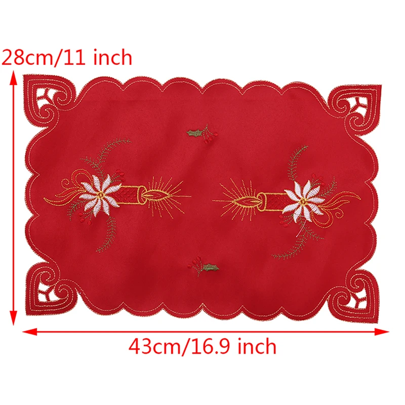 Новый рождественский вышитый столовый Рождественский Настольный коврик для