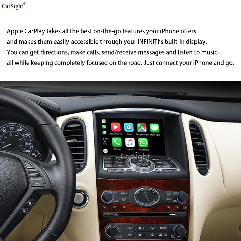 Экран зеркального видео интерфейса смартфона IOS Android Авто iPhone CarPlay для Infiniti QX60 Q70 с