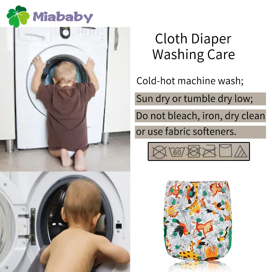 

Miababy ECO-friendly Big XL cloth diaper cover for Baby 2 Years and Older, sday-dry inner,adjustable size, fits waist 36-58cm