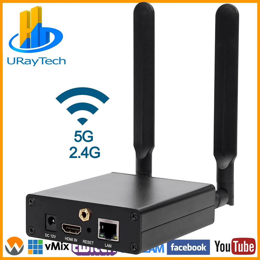 URay HEVC H.265 H.264 WiFi HDMI видео RTSP Передатчик Датчик Live широковещательный кодер Wireless H265