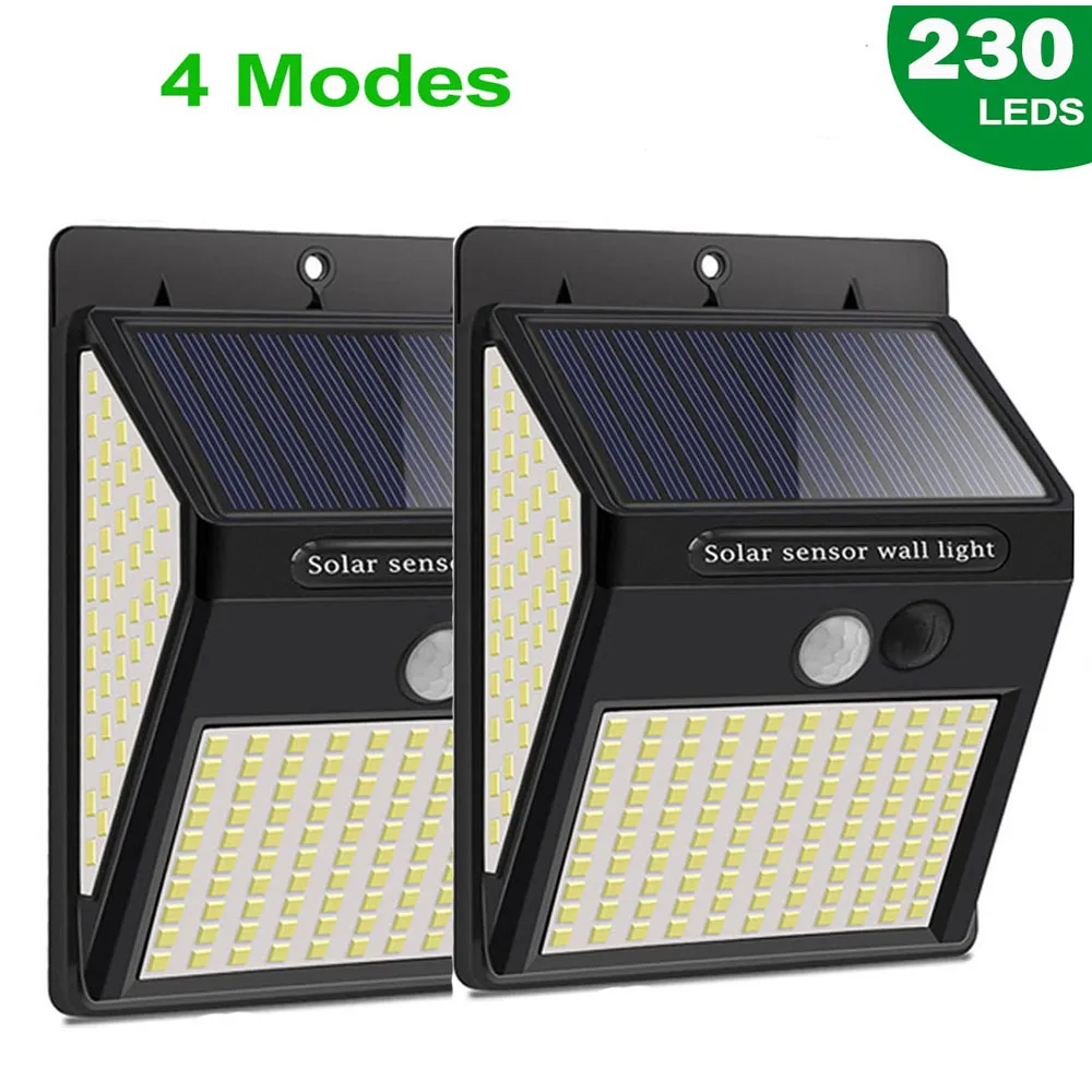 

230 LED Solar Led Light Outdoor Waterproof Garden Ip65 Motion Sensor Emergency Bulbs ABS Solar Lamps Decoration for Ground Fence