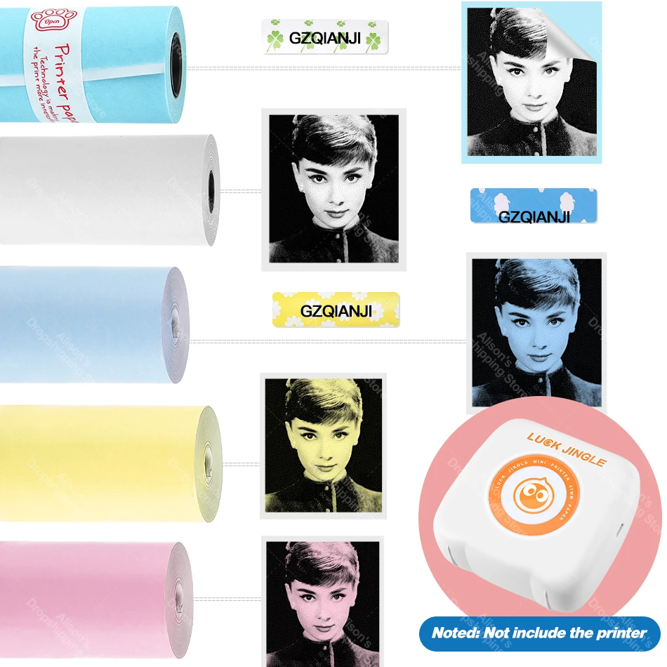 Термальная белая бумага цветная стикер Этикетка Бумага s для удачи Jingle L1 GZM5824
