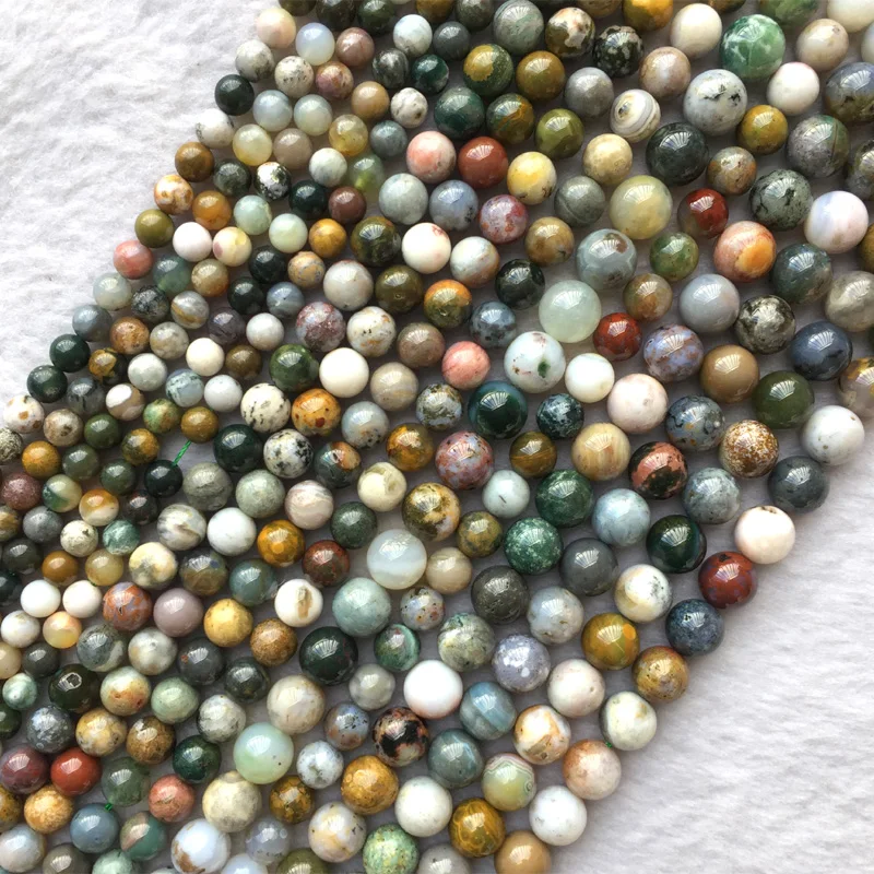 2 нити Натуральная Подлинная разноцветная зеленая желтая белая океанская яшма