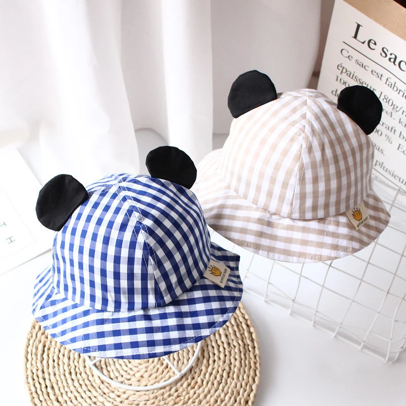 Милая детская шапка с ушками панды Мягкая хлопковая кепка для защиты от солнца