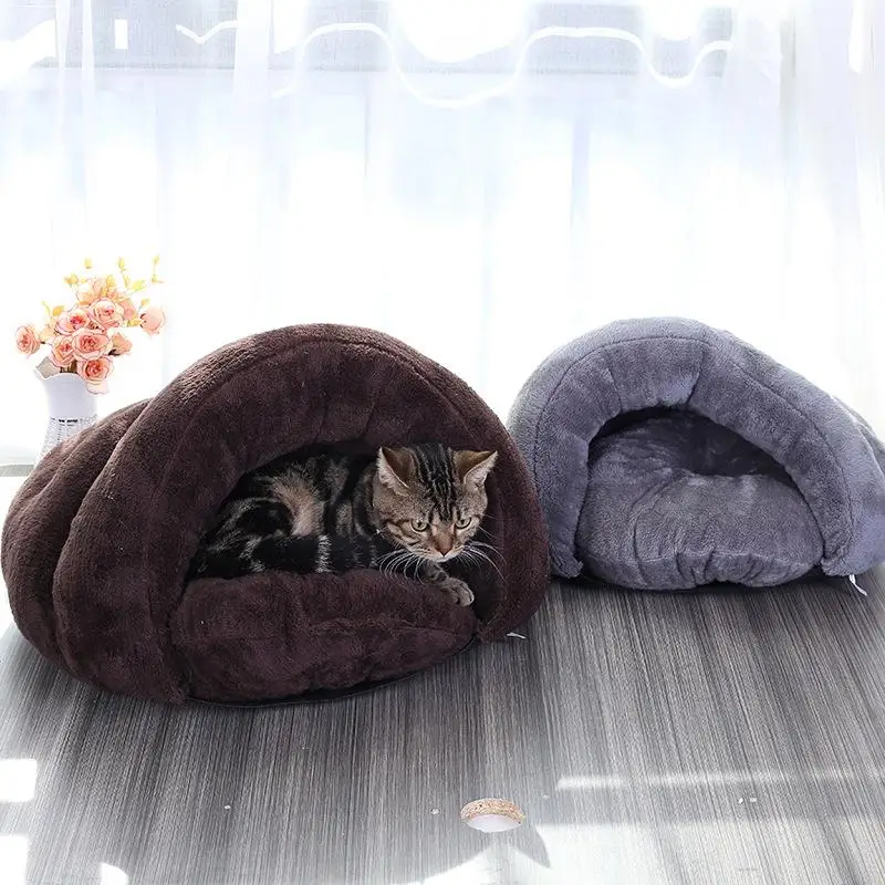 

Pet House Semi-closed Cattery Dog House Bed Autumn Winter Warm Keeping Sleeping Bag Cushion For Cats Dogs