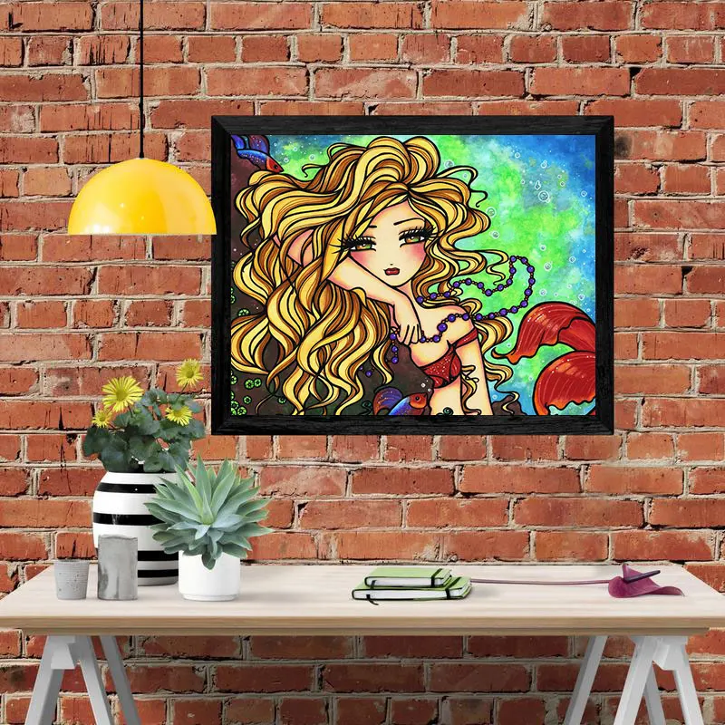 

Набор для алмазной живописи, картина 5D с рисунком девушки из мультфильма, полноразмерная, круглая, с AB Drill, оформление дома, искусство на стен...