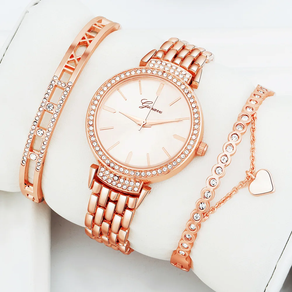 

Top brand GINAVE Europe and the United States hot-selling luxury business diamond ladies quartz watch free bracelet bracelet