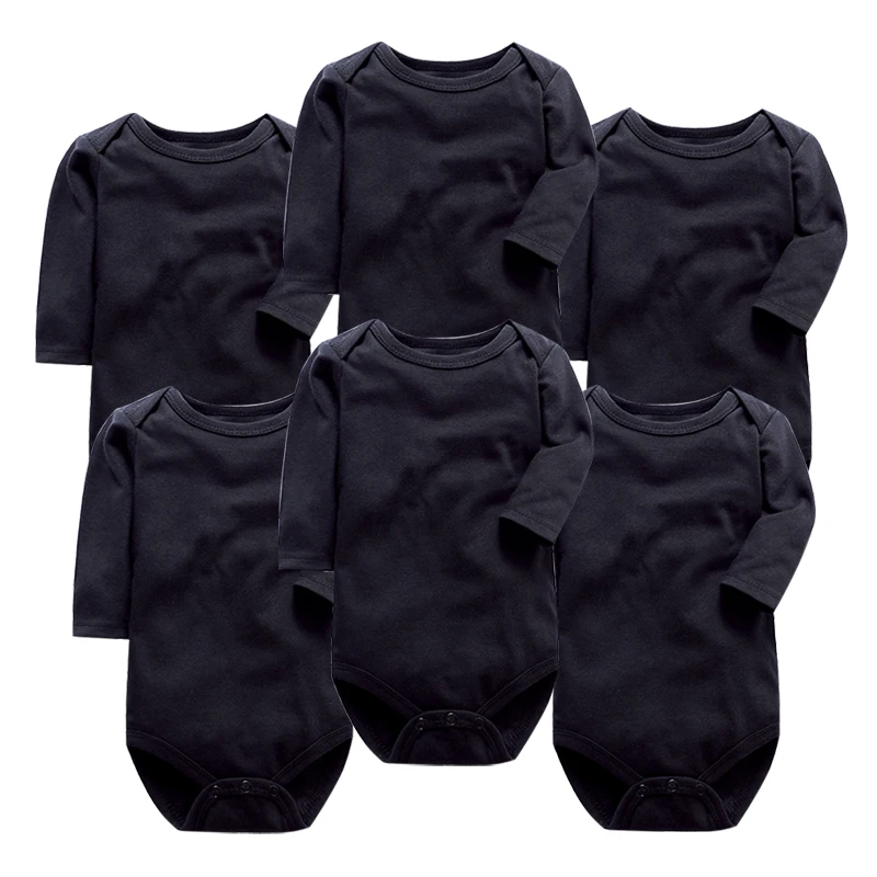 Детские боди из хлопка с длинными рукавами для новорожденных 0 24 месяцев белые