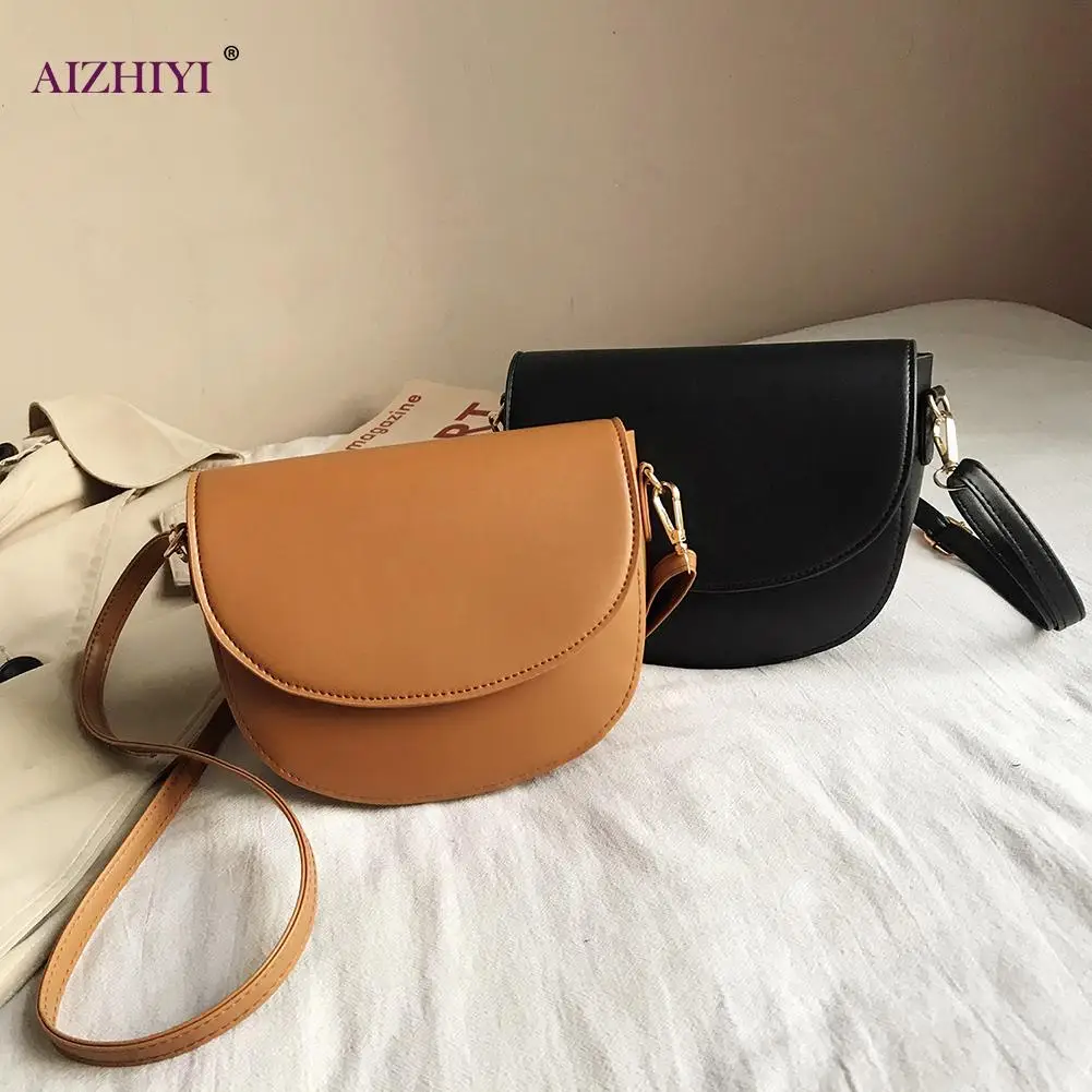 

Small PU Leather Crossbody Bags for Women 2020 New Solid Color Messenger Handbags Female Casual Wide Shoulder Bags