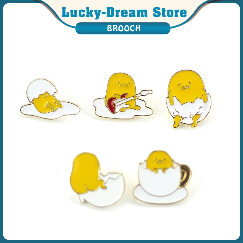 Модные эмалированные булавки яичный желток белое яйцо броши милые Куртки