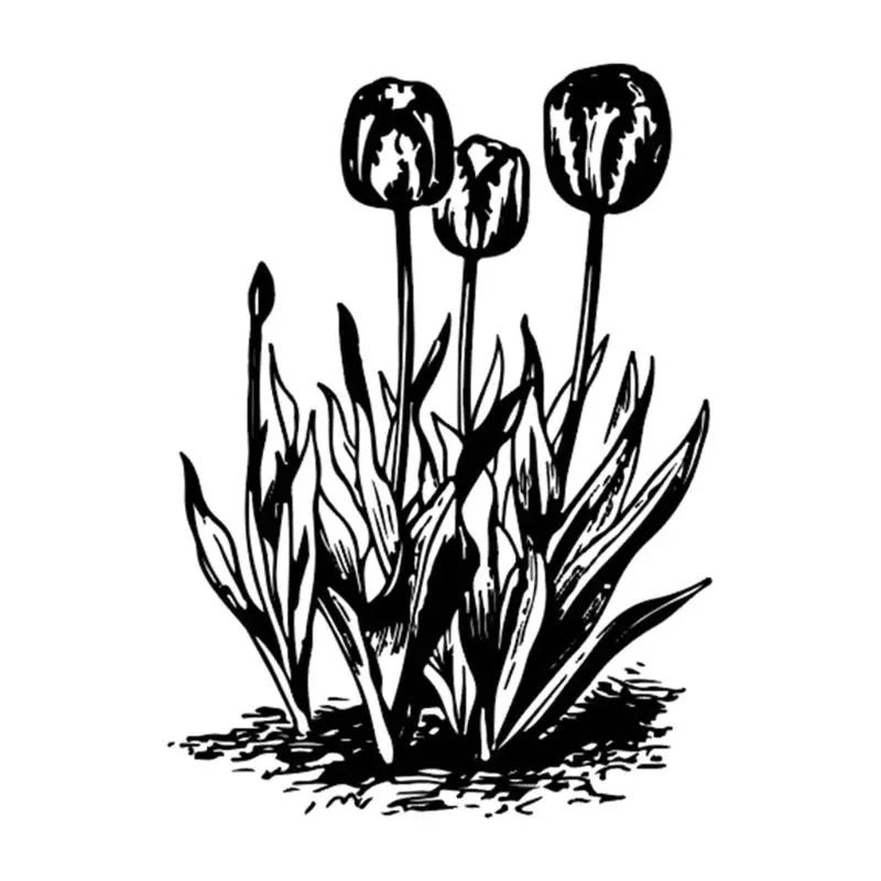 Силиконовая прозрачная печать тюльпана штамп сделай сам скрапбукинг рельефная