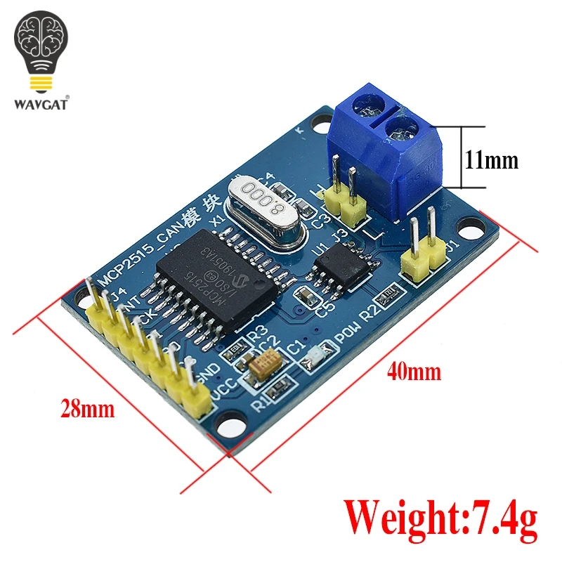 WAVGAT MCP2515 CAN шина Модуль платы TJA1050 приемник SPI для 51 MCU контроллер рычага