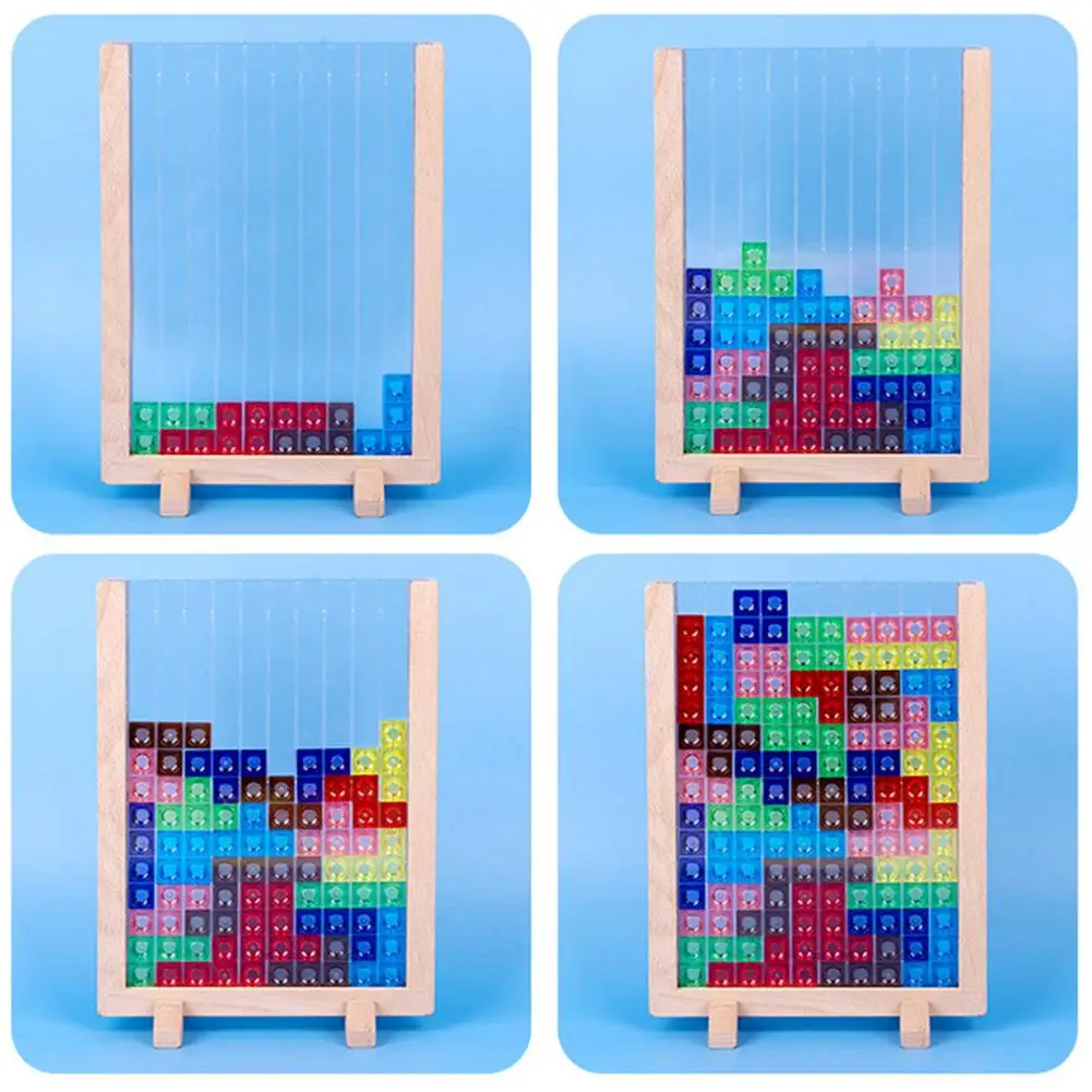

Tetri Game Colorful 3D Puzzle Tangram Math Toys Children Preschool Imagination Intellectual Educational Montessori Toy for Kids