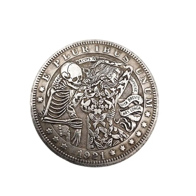 

Wanderer Coin United States 1921 Skull Woman Morgan Commemorative Coin Collections Home Decoration Crafts Desktop Ornaments