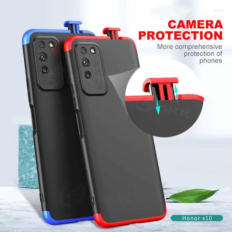 3 в 1 чехол для Huawei Честь X10 5G 360 полная защита Shockprrof крышка честь X 10 honorx10 TEL-TN00 Coque -