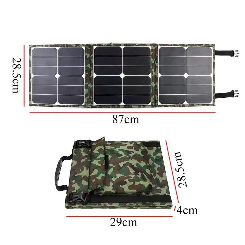 

Solar Cell 80W Photovoltaic Panels USB Charger System Battery V 5V Portable Flexible Foldable Energy Power Sunpower Camping Set