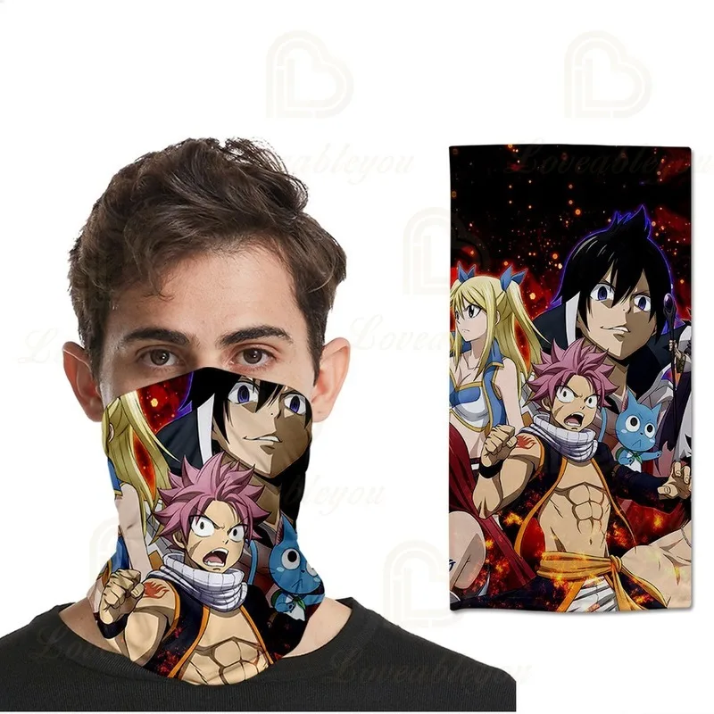 

Anime FAIRY TAIL Bandana Scarf for Men Women Fishing Scarfs Bike Neck Warmer Neck Gaiter Tube Cycling Sport Headwear