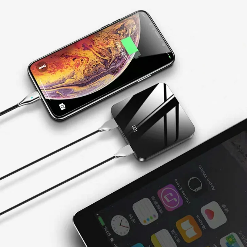 Мини Внешний аккумулятор 10000 мАч для iPhone X Xs Max 11 портативный внешний Powerbank Samsung S9 S8