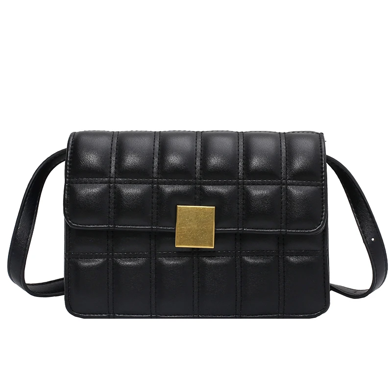 

Lattice Square Crossbody bag 2021 Fashion New High-quality PU Leather Women's Designer Handbag Vintage Shoulder Messenger Bag