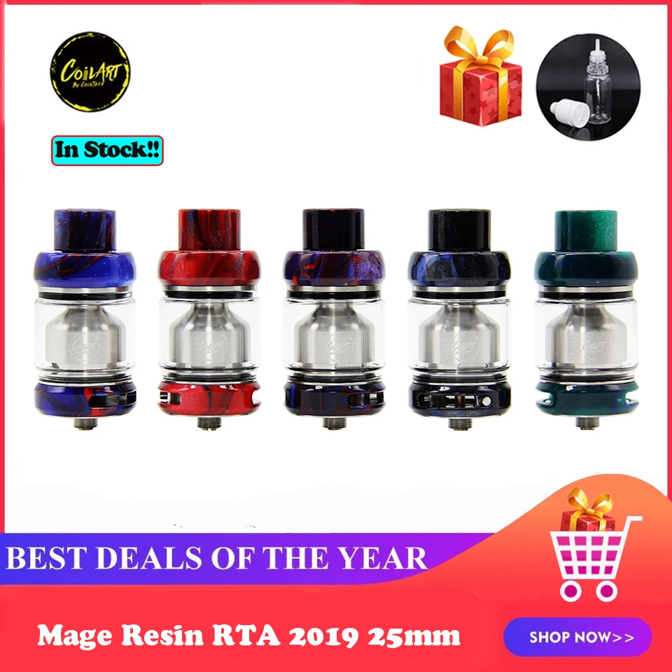 Оригинальный атомайзер Coilart Mage RTA 25 мм из смолы 4 5 мл 510 нитей электронная сигарета