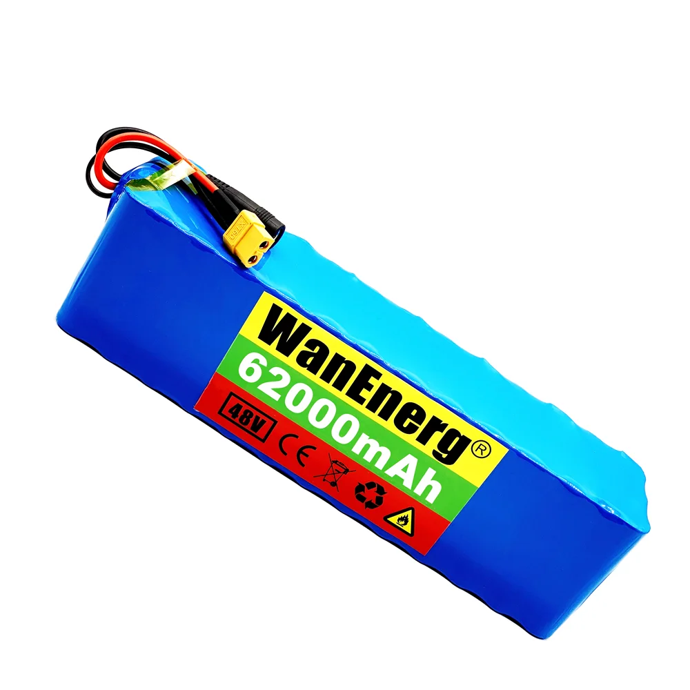

18650 lithium ion battery pack 48V 62ah 1000W 13s3p XT60 connection port, suitable for 54.6V electric bicycle scooter with BMS