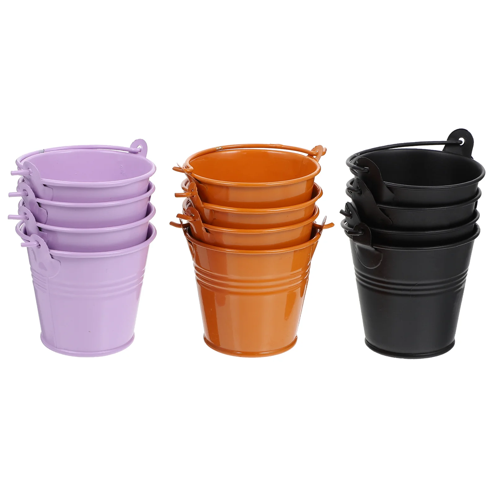 

12Pcs Iron Buckets Candy Barrels Festival Hand-held Buckets for Kids