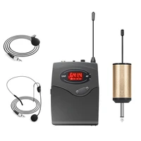wireless microphone systemwireless microphone set with headset lavalier lapel mics beltpack transmitter receiver