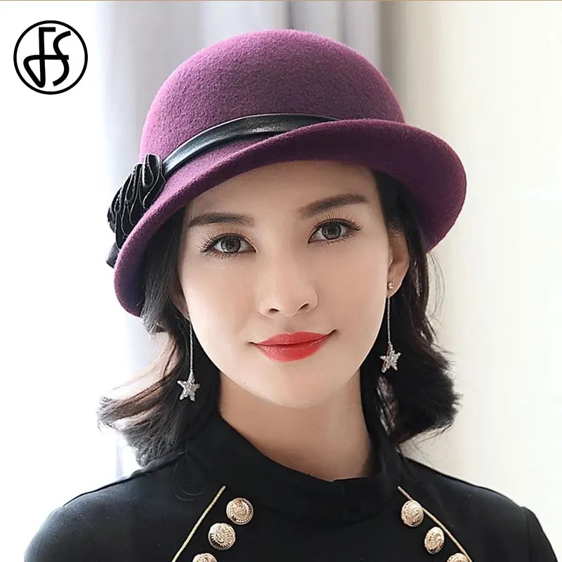FS 100% австралийская шерсть шляпа для женщин и девушек осень-зима Chic Нерегулярные