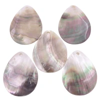 5 pcs 32mmx40mm shell natural gray black mother of pearl loose beads drop jewelry making diy