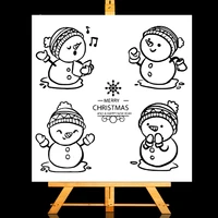zhuoang singing snowman clear stampscard making holiday decorations for scrapbooking transparent stamps 1313cm