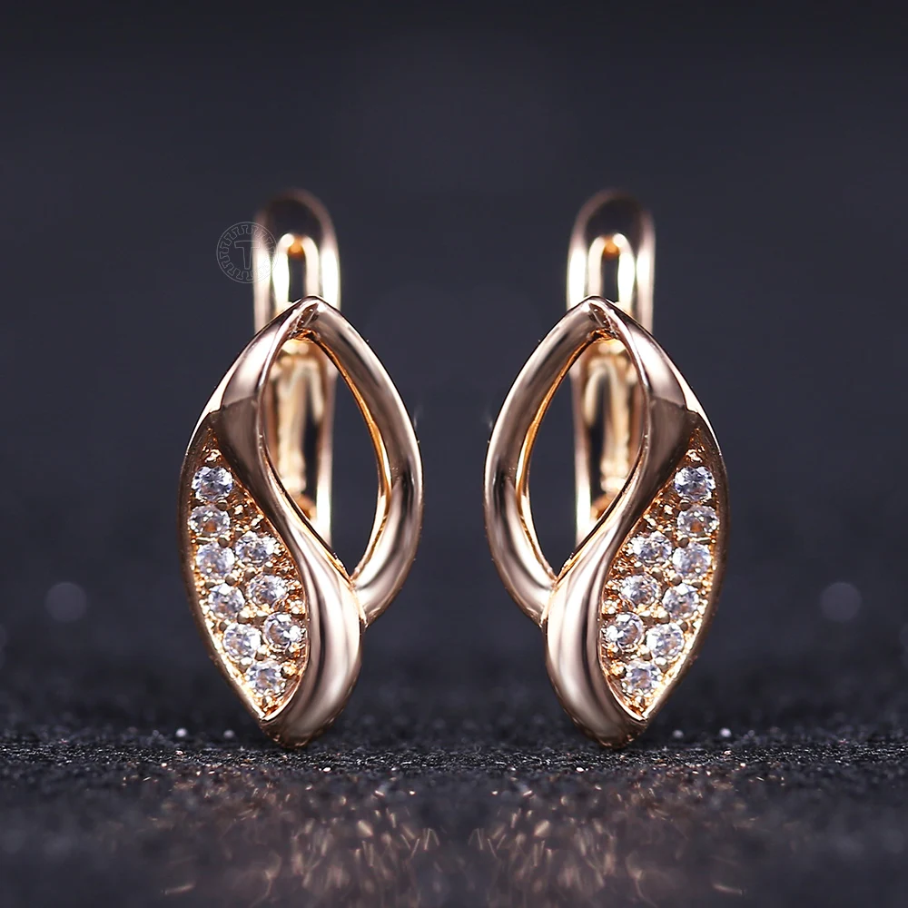 Женские серьги-гвоздики из розового золота 585 пробы овальные серьги с вырезами в