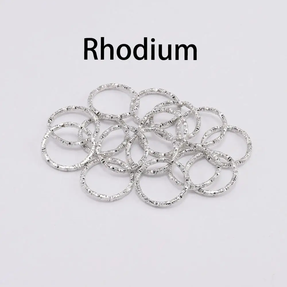 Rhodium 100 шт./лот, 8, 10, 15, 18, 20 мм, Серебряное золото, прыгающие кольца, Круглый витой, разъемные кольца, соединители для Diy, ювелирные изделия, принадлежности для изготовления - Цвет: Rhodium