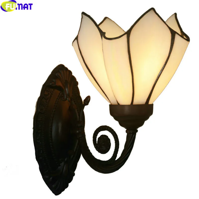 Настенная лампа FUMAT в стиле Тиффани цветное стекло с затенением светодиодный